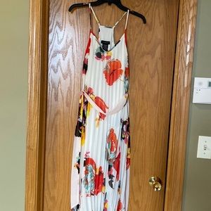 Long pleated floral dress